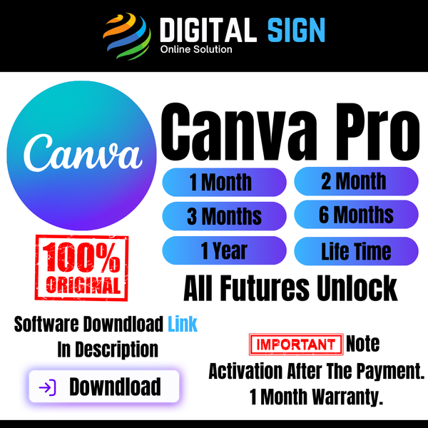 Canva Pro | Graphic Designing Software For Social Media Ads | Digital Signs